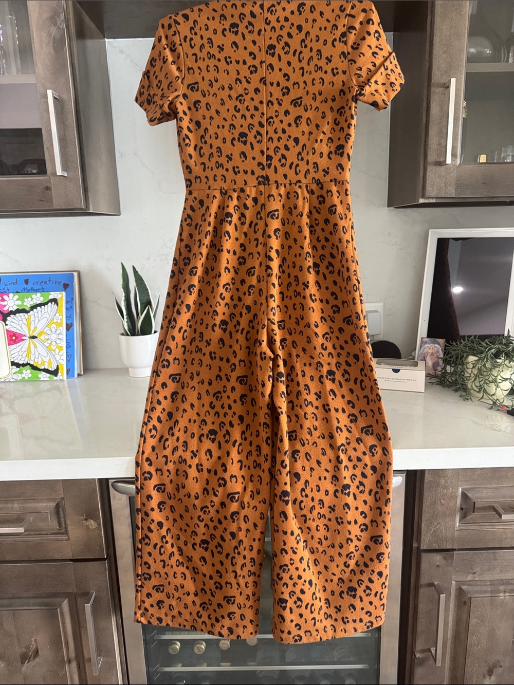 Free People Rust Leopard Print Jumpsuit - Picture 5 of 6